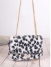 Leopard Print Plush Drawstring Purse